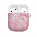 Aotearoa Maori Koru Curves AirPods Case Silver Ferns - Rose Pink