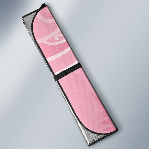 Aotearoa Maori Koru Curves Auto Sun Shade Silver Ferns - Rose Pink