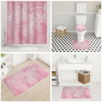 Aotearoa Maori Koru Curves Bathroom Set Silver Ferns - Rose Pink