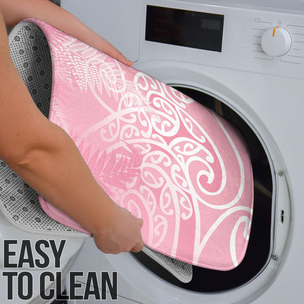 Aotearoa Maori Koru Curves Bathroom Set Silver Ferns - Rose Pink