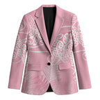 Aotearoa Maori Koru Curves Blazer Silver Ferns - Rose Pink