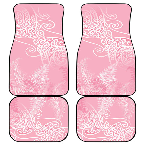 Aotearoa Maori Koru Curves Car Mats Silver Ferns - Rose Pink