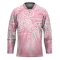 Aotearoa Maori Koru Curves Hockey Jersey Silver Ferns - Rose Pink
