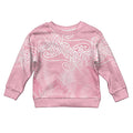 Aotearoa Maori Koru Curves Kid Ugly Christmas Sweater Silver Ferns - Rose Pink