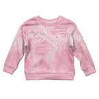 Aotearoa Maori Koru Curves Kid Ugly Christmas Sweater Silver Ferns - Rose Pink