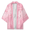 Aotearoa Maori Koru Curves Kimono Silver Ferns - Rose Pink