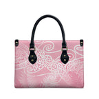 Aotearoa Maori Koru Curves Leather Bag Silver Ferns - Rose Pink