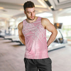 Aotearoa Maori Koru Curves Men Tank Top Silver Ferns - Rose Pink