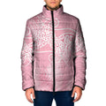 Aotearoa Maori Koru Curves Padded Jacket Silver Ferns - Rose Pink