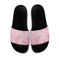 Aotearoa Maori Koru Curves Slide Sandals Silver Ferns - Rose Pink