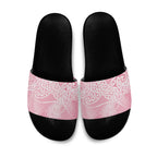 Aotearoa Maori Koru Curves Slide Sandals Silver Ferns - Rose Pink