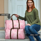 Aotearoa Maori Koru Curves Travel Bag Silver Ferns - Rose Pink