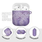 Aotearoa Maori Koru Curves AirPods Case Silver Ferns - Amethyst