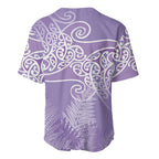 Aotearoa Maori Koru Curves Baseball Jersey Silver Ferns - Amethyst