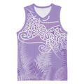 Aotearoa Maori Koru Curves Basketball Jersey Silver Ferns - Amethyst