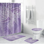 Aotearoa Maori Koru Curves Bathroom Set Silver Ferns - Amethyst