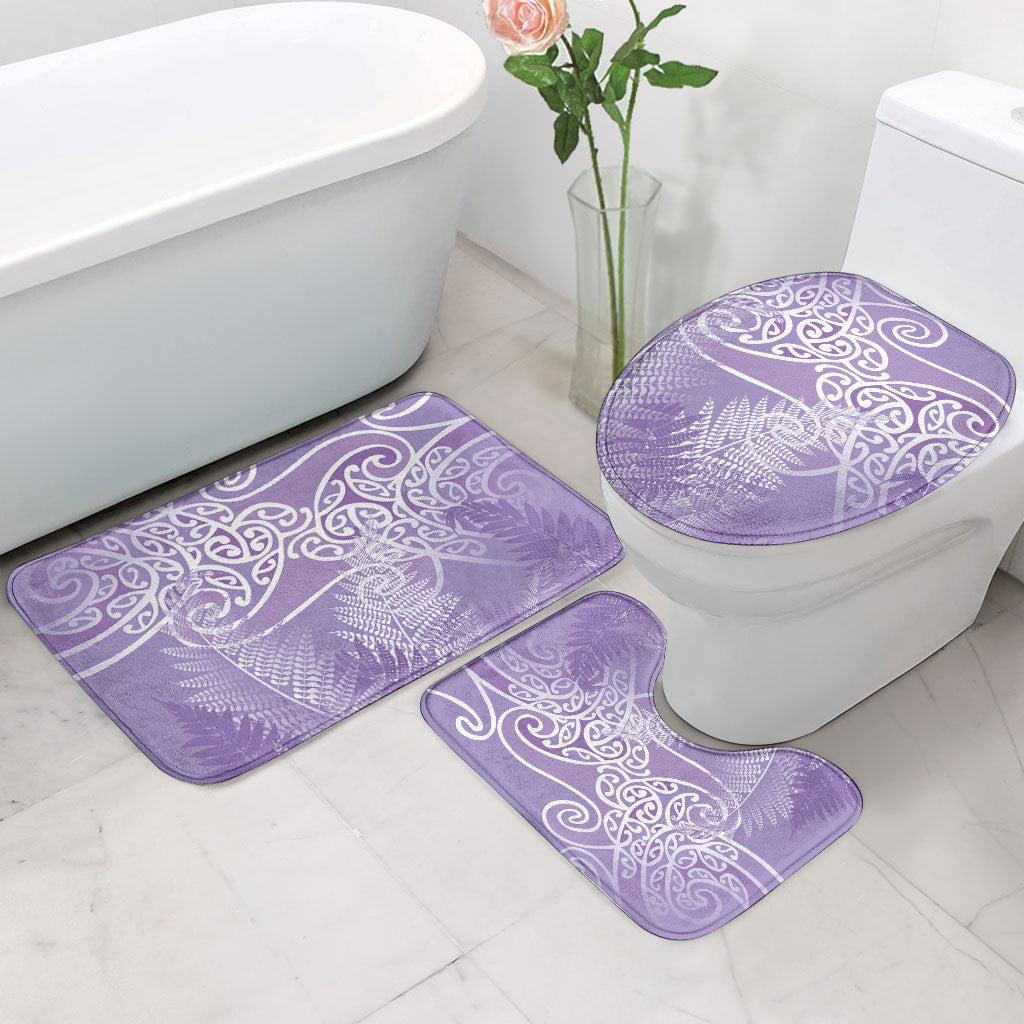Aotearoa Maori Koru Curves Bathroom Set Silver Ferns - Amethyst