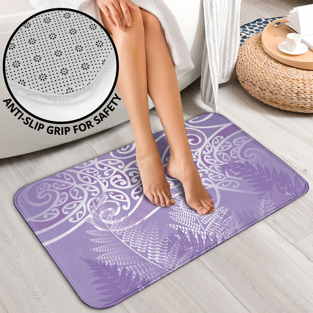 Aotearoa Maori Koru Curves Bathroom Set Silver Ferns - Amethyst