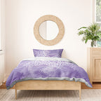 Aotearoa Maori Koru Curves Bedding Set Silver Ferns - Amethyst