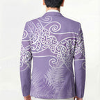 Aotearoa Maori Koru Curves Blazer Silver Ferns - Amethyst