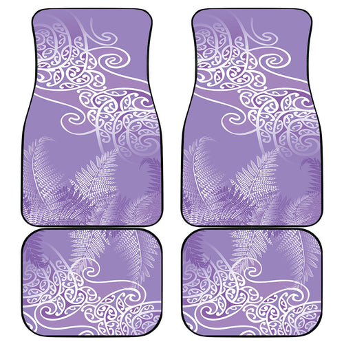Aotearoa Maori Koru Curves Car Mats Silver Ferns - Amethyst