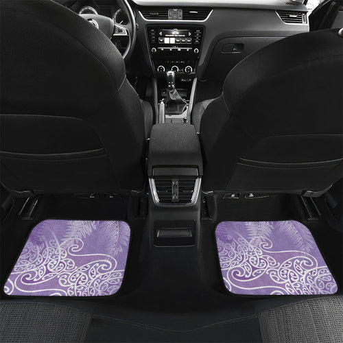 Aotearoa Maori Koru Curves Car Mats Silver Ferns - Amethyst