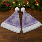 Aotearoa Maori Koru Curves Christmas Santa Hat Silver Ferns - Amethyst