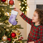 Aotearoa Maori Koru Curves Christmas Stocking Silver Ferns - Amethyst