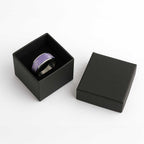 Aotearoa Maori Koru Curves Classic Ring Silver Ferns - Amethyst
