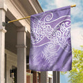Aotearoa Maori Koru Curves Garden Flag Silver Ferns - Amethyst