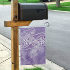 Aotearoa Maori Koru Curves Garden Flag Silver Ferns - Amethyst