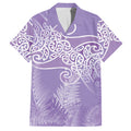 Aotearoa Maori Koru Curves Hawaiian Shirt Silver Ferns - Amethyst