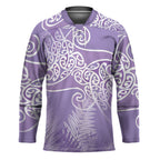 Aotearoa Maori Koru Curves Hockey Jersey Silver Ferns - Amethyst