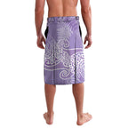 Aotearoa Maori Koru Curves Lavalava Silver Ferns - Amethyst