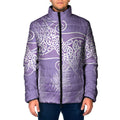 Aotearoa Maori Koru Curves Padded Jacket Silver Ferns - Amethyst