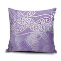 Aotearoa Maori Koru Curves Pillow Cover Silver Ferns - Amethyst