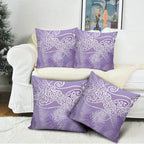 Aotearoa Maori Koru Curves Pillow Cover Silver Ferns - Amethyst
