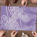 Aotearoa Maori Koru Curves Puzzle Silver Ferns - Amethyst