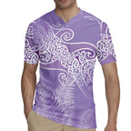 Aotearoa Maori Koru Curves Rugby Jersey Silver Ferns - Amethyst