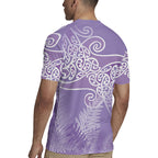 Aotearoa Maori Koru Curves Rugby Jersey Silver Ferns - Amethyst