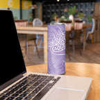 Aotearoa Maori Koru Curves Skinny Tumbler Silver Ferns - Amethyst