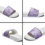 Aotearoa Maori Koru Curves Slide Sandals Silver Ferns - Amethyst