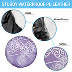 Aotearoa Maori Koru Curves Spare Tire Cover Silver Ferns - Amethyst