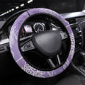 Aotearoa Maori Koru Curves Steering Wheel Cover Silver Ferns - Amethyst