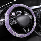 Aotearoa Maori Koru Curves Steering Wheel Cover Silver Ferns - Amethyst