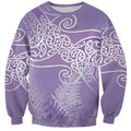 Aotearoa Maori Koru Curves Sweatshirt Silver Ferns - Amethyst