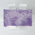Aotearoa Maori Koru Curves Tablecloth Silver Ferns - Amethyst