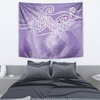 Aotearoa Maori Koru Curves Tapestry Silver Ferns - Amethyst