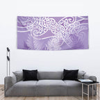 Aotearoa Maori Koru Curves Tapestry Silver Ferns - Amethyst