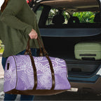 Aotearoa Maori Koru Curves Travel Bag Silver Ferns - Amethyst